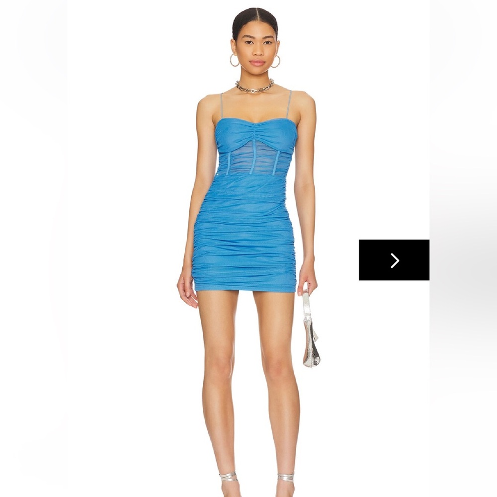 Superdown Kambella ruched mini dress in blue